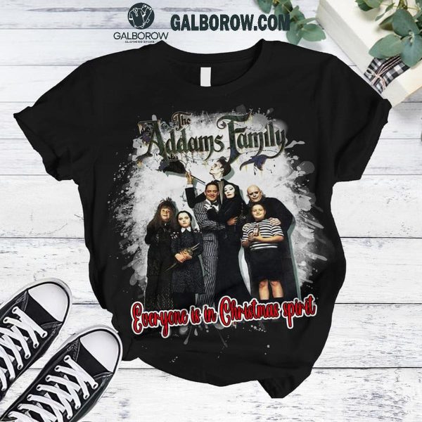 Adam Family Halloween Everyone Is In Christmas Spirit Fleece Pajamas Set