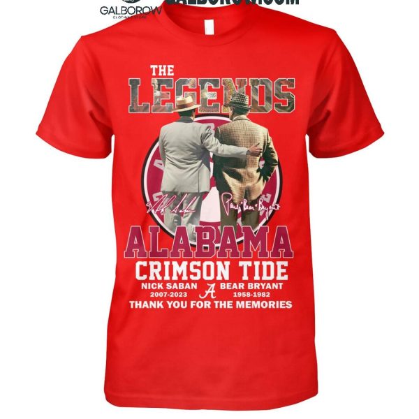 Alabama Crimson Tide Nick Saban Bear Bryant The Legends Thank You T-Shirt