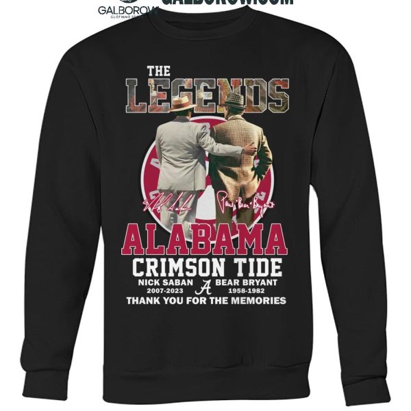 Alabama Crimson Tide Nick Saban Bear Bryant The Legends Thank You T Shirt