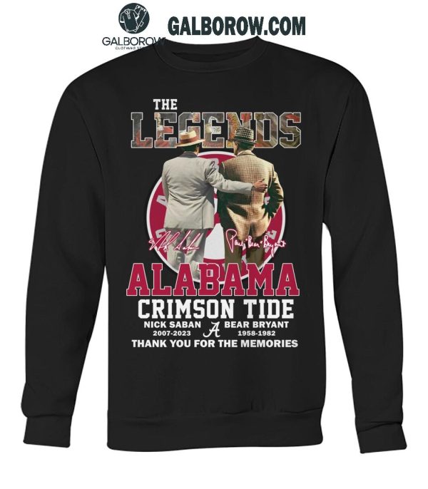 Alabama Crimson Tide Nick Saban Bear Bryant The Legends Thank You T-Shirt