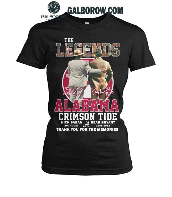 Alabama Crimson Tide Nick Saban Bear Bryant The Legends Thank You T-Shirt