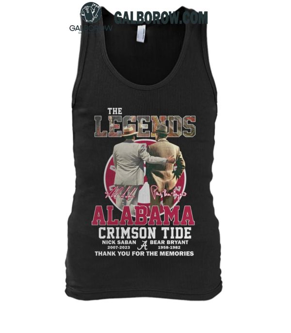 Alabama Crimson Tide Nick Saban Bear Bryant The Legends Thank You T-Shirt