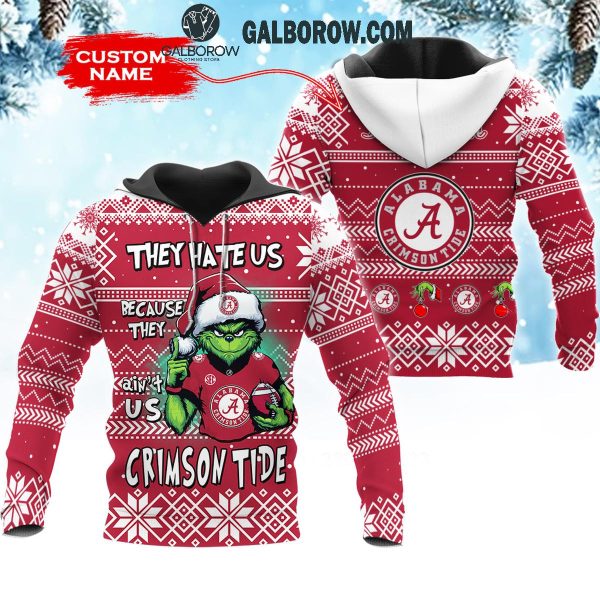 Alabama Crimson Tide They Hate Us Christmas Grinch Personalized Hoodie T-Shirt