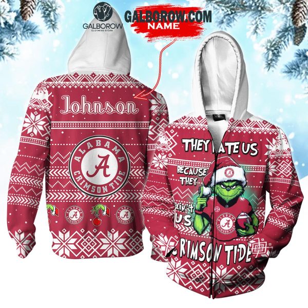 Alabama Crimson Tide They Hate Us Christmas Grinch Personalized Hoodie T-Shirt