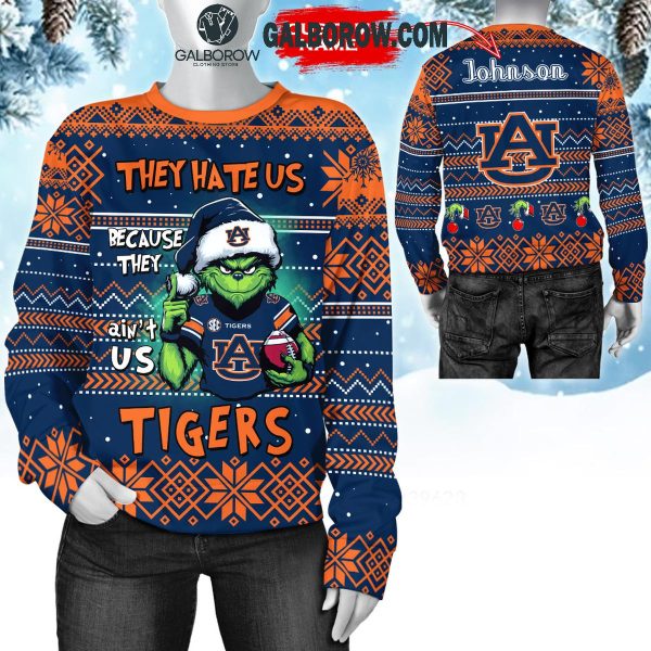 Auburn Tigers They Hate Us Christmas Grinch Personalized Hoodie T-Shirt