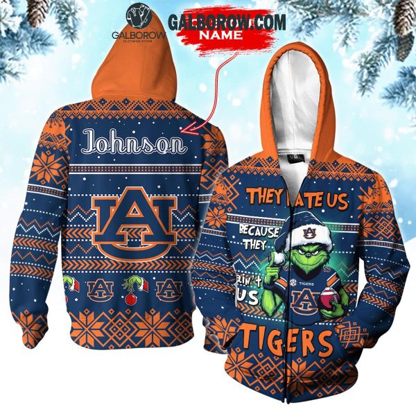 Auburn Tigers They Hate Us Christmas Grinch Personalized Hoodie T-Shirt