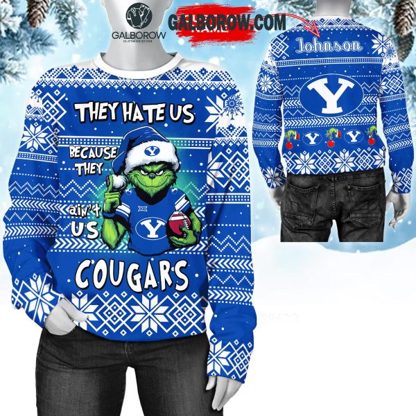 BYU Cougars They Hate Us Christmas Grinch Personalized Hoodie T-Shirt