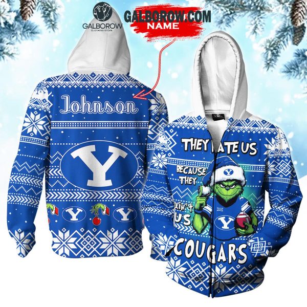 BYU Cougars They Hate Us Christmas Grinch Personalized Hoodie T-Shirt