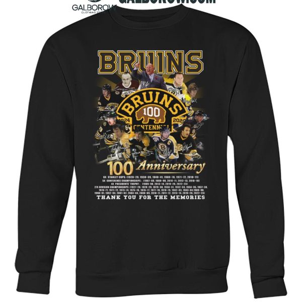 Boston Bruins 100th Anniversary Thank You For All The Memories 2024 T Shirt