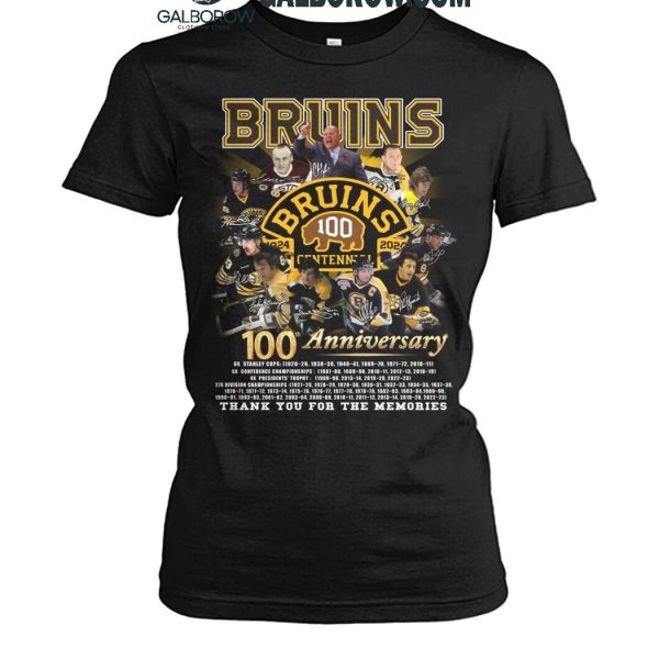 Boston Bruins 100th Anniversary Thank You For All The Memories 2024 T Shirt