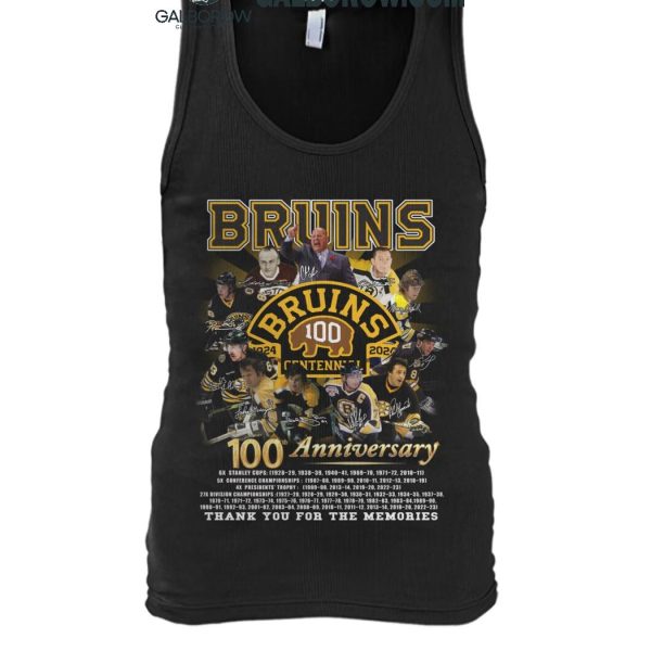 Boston Bruins 100th Anniversary Thank You For All The Memories 2024 T Shirt