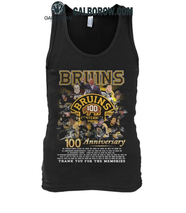 Boston Bruins 100th Anniversary Thank You For All The Memories 2024 T-Shirt