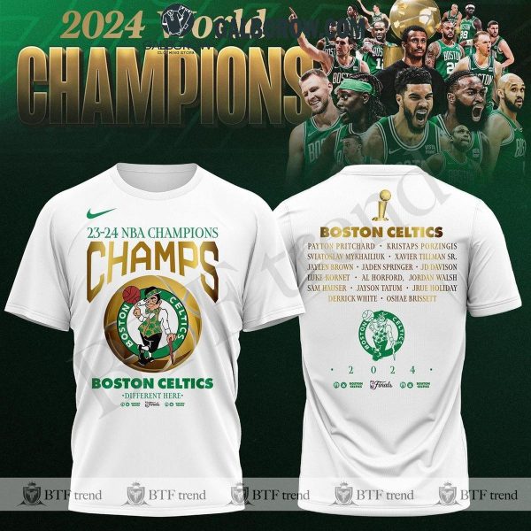 Boston Celtics 23-24 NBA Finals Champions Different Here Win Hoodie T-Shirt