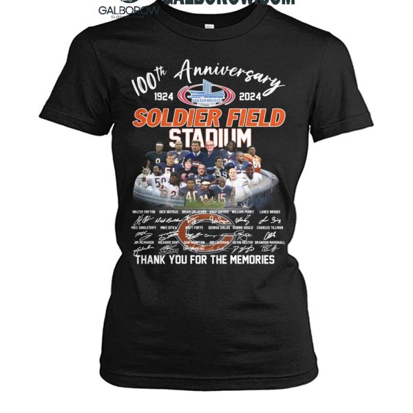 Chicago Bears 100th Anniversary Of Soldier Field Stadium 1924 2024 T Shirt