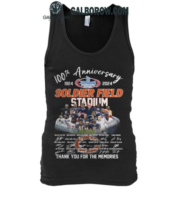 Chicago Bears 100th Anniversary Of Soldier Field Stadium 1924-2024 T-Shirt