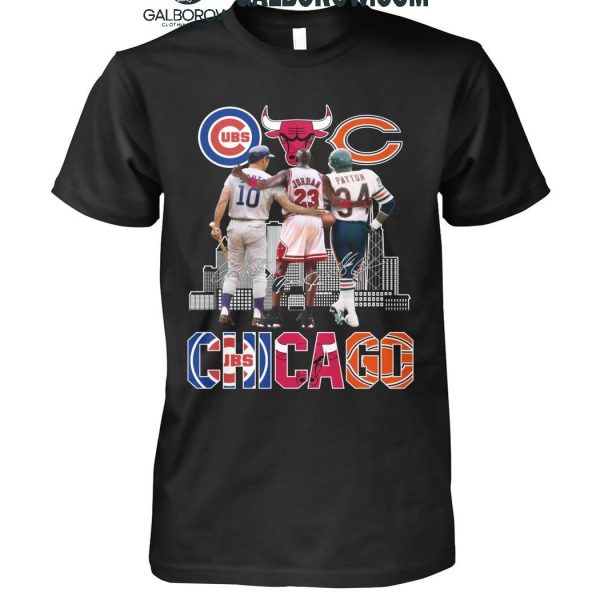 Chicago Cubs Ron Santo Chicago Bulls Michael Jordan Chicago Bears Walter Payton T-Shirt