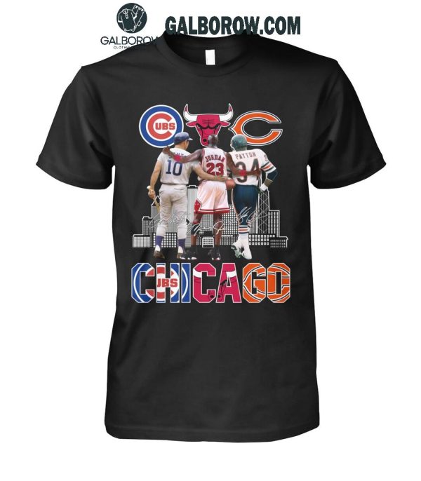 Chicago Cubs Ron Santo Chicago Bulls Michael Jordan Chicago Bears Walter Payton T-Shirt