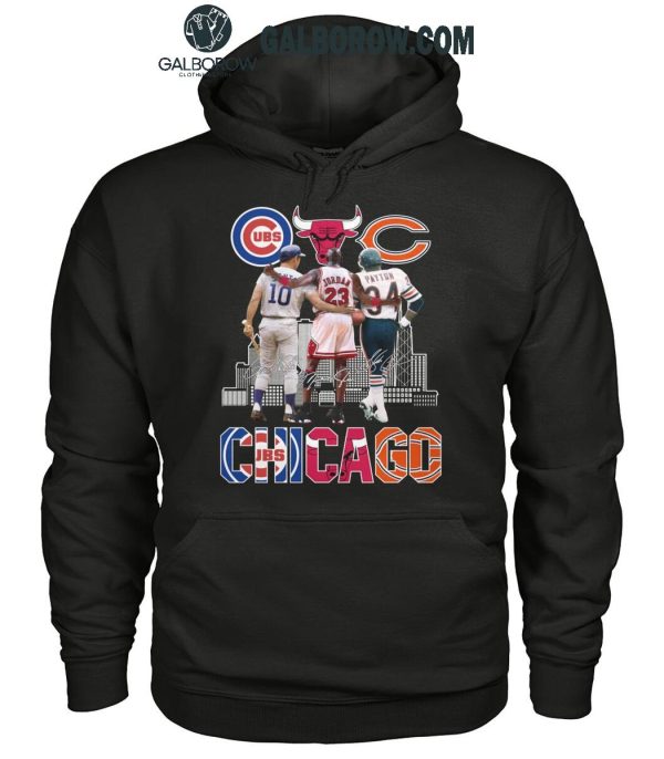 Chicago Cubs Ron Santo Chicago Bulls Michael Jordan Chicago Bears Walter Payton T-Shirt