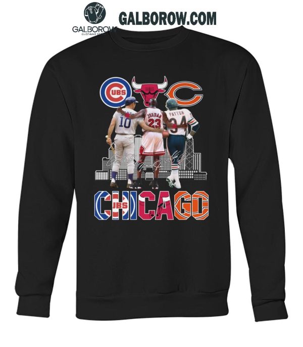 Chicago Cubs Ron Santo Chicago Bulls Michael Jordan Chicago Bears Walter Payton T-Shirt