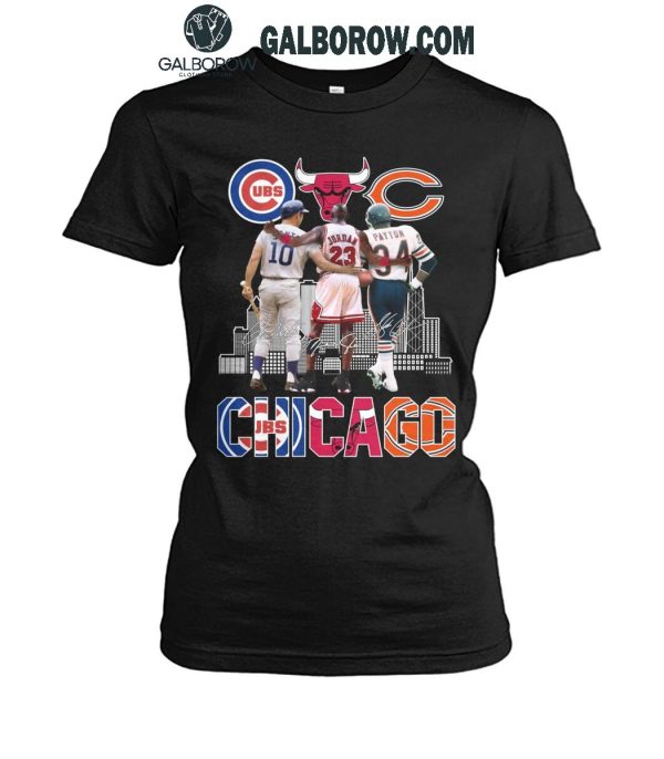 Chicago Cubs Ron Santo Chicago Bulls Michael Jordan Chicago Bears Walter Payton T-Shirt