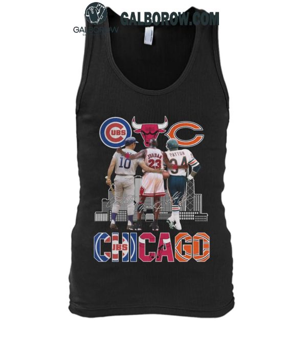 Chicago Cubs Ron Santo Chicago Bulls Michael Jordan Chicago Bears Walter Payton T-Shirt