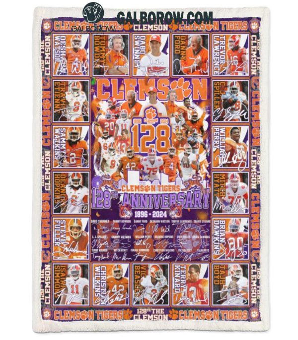 Clemson Tigers 128th Anniversary 1896-2024 Fleece Blanket Quilt