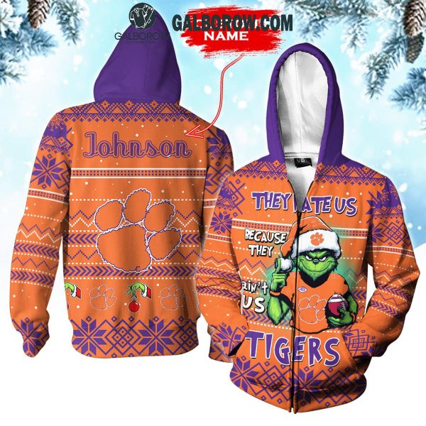 Clemson Tigers They Hate Us Christmas Grinch Personalized Hoodie T-Shirt