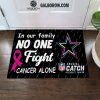 Detroit Lions In Our Family No One Fight Breast Cancer Alone Doormat