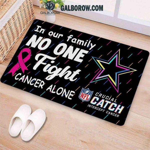 Dallas Cowboys In Our Family No One Fight Breast Cancer Alone Doormat