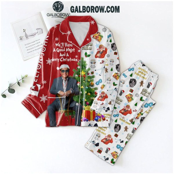 Elton John We’ll Have A Good Night And A Merry Christmas Polyester Pajamas Set