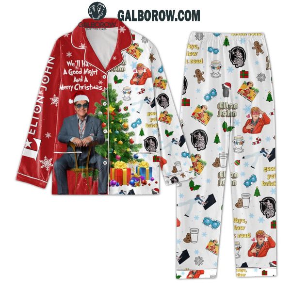 Elton John We’ll Have A Good Night And A Merry Christmas Polyester Pajamas Set