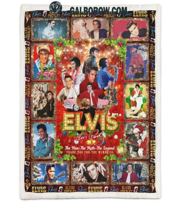 Elvis Presley Noel The Man The Myth The Legend Christmas Fleece Blanket Quilt