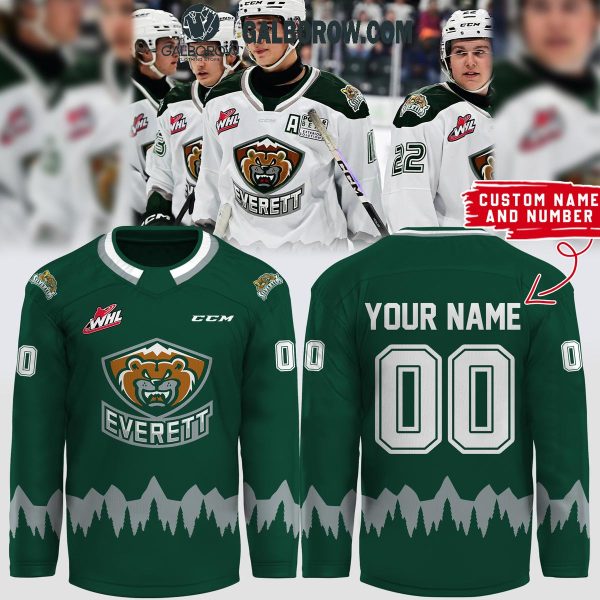 Everett Silvertips ForEverett Green Version Personalized Hockey Jersey