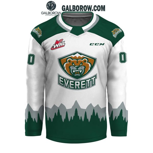 Everett Silvertips ForEverett Personalized Hockey Jersey White Design