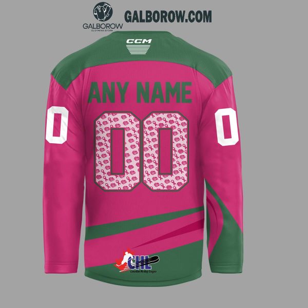 Everett Silvertips Pink The Rink Breast Cancer Awareness Personalized Hockey Jersey