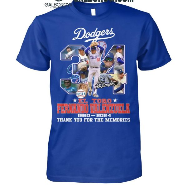 Fernando Valenzuela Los Angeles Dodgers 1960-2024 Thank You T-Shirt