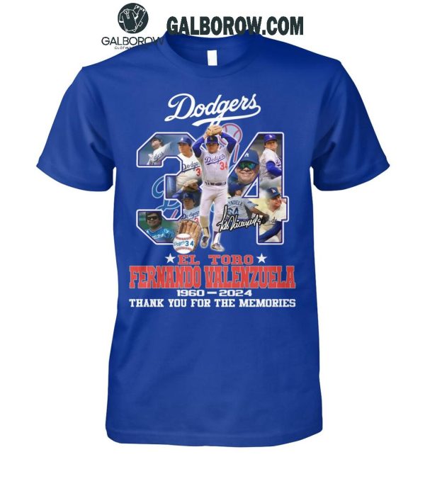 Fernando Valenzuela Los Angeles Dodgers 1960-2024 Thank You T-Shirt