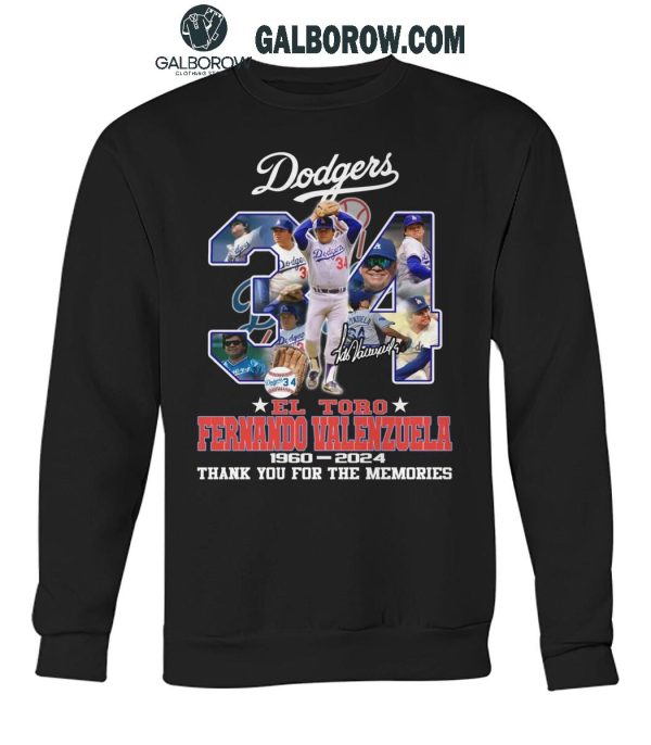 Fernando Valenzuela Los Angeles Dodgers 1960-2024 Thank You T-Shirt