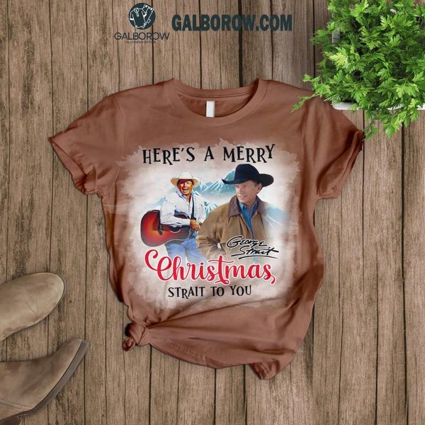 George Strait A Merry Christmas Strait To You Fleece Pajamas Set