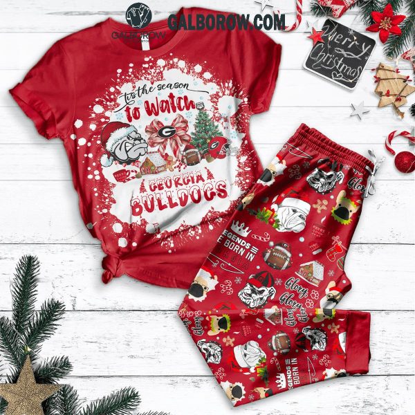 Georgia Bulldogs 2024 Christmas ‘Tis The Season To Watch Bulldogs Fleece Pajamas Set