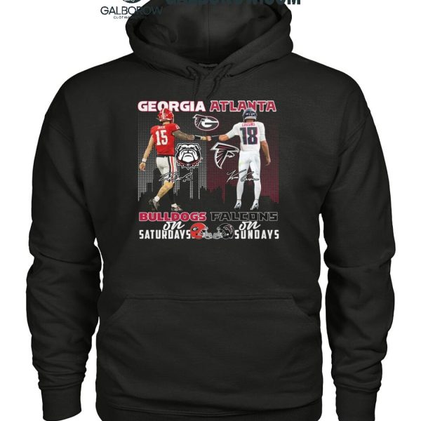 Georgia Bulldogs On Saturdays Atlanta Falcons On Sundays 2024 T Shirt