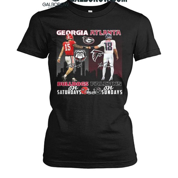 Georgia Bulldogs On Saturdays Atlanta Falcons On Sundays 2024 T Shirt