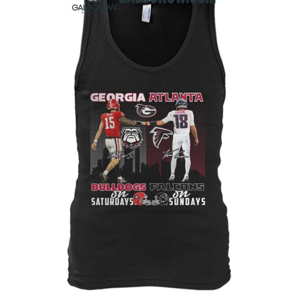 Georgia Bulldogs On Saturdays Atlanta Falcons On Sundays 2024 T Shirt