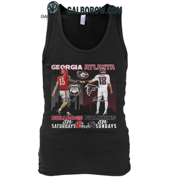 Georgia Bulldogs On Saturdays Atlanta Falcons On Sundays 2024 T-Shirt