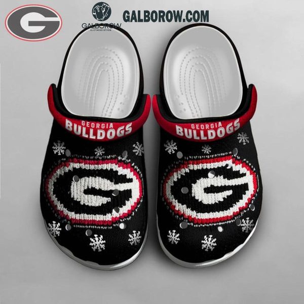 Georgia Bulldogs Snow Christmas Time Celebrating Crocs Clogs