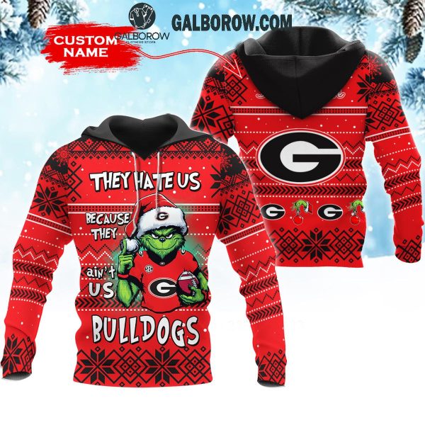 Georgia Bulldogs They Hate Us Christmas Grinch Personalized Hoodie T-Shirt