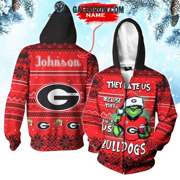 Georgia Bulldogs They Hate Us Christmas Grinch Personalized Hoodie T-Shirt