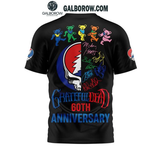 Grateful Dead 60th Anniversary Hoodie T-Shirt Black Version