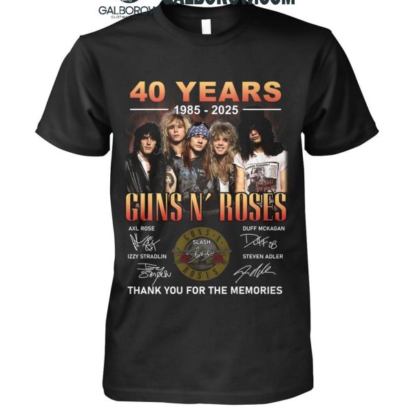 Gun N’ Roses 40 Years 1985-2025 Thank You For The Memories T-Shirt