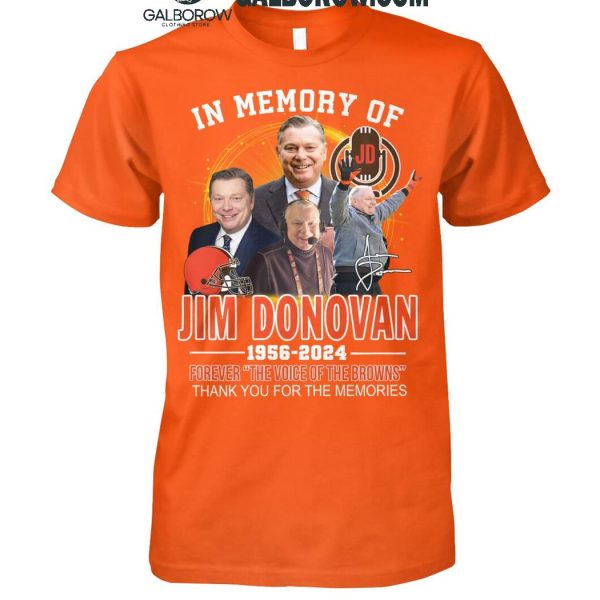 Jim Donovan 1956-2025 The Voices Of Cleveland Browns T-Shirt